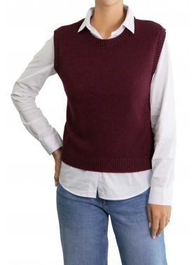 Gilet tinta unita girocollo 